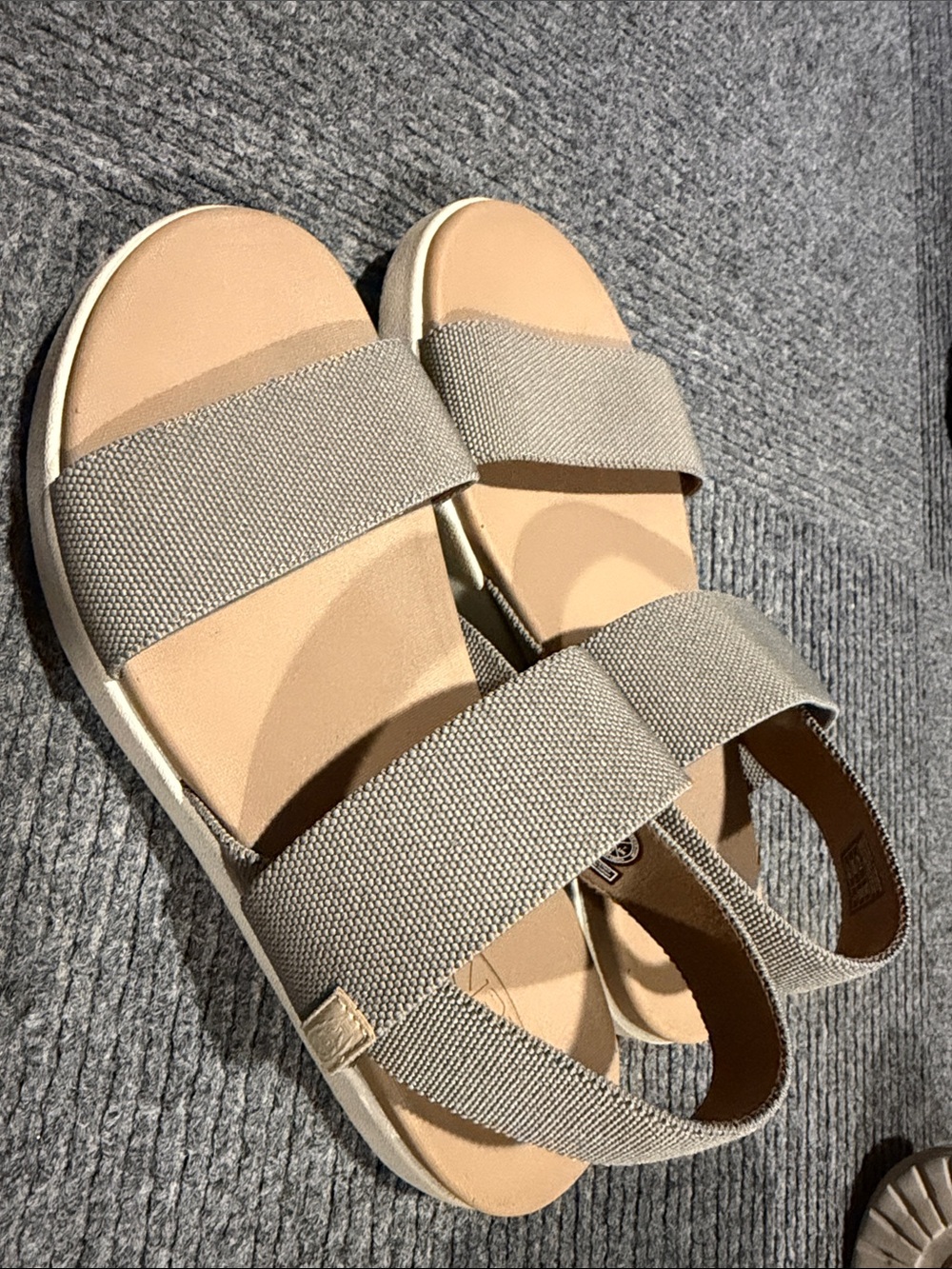 Keen Women’s Beige Canvas Double-Strap Sandals